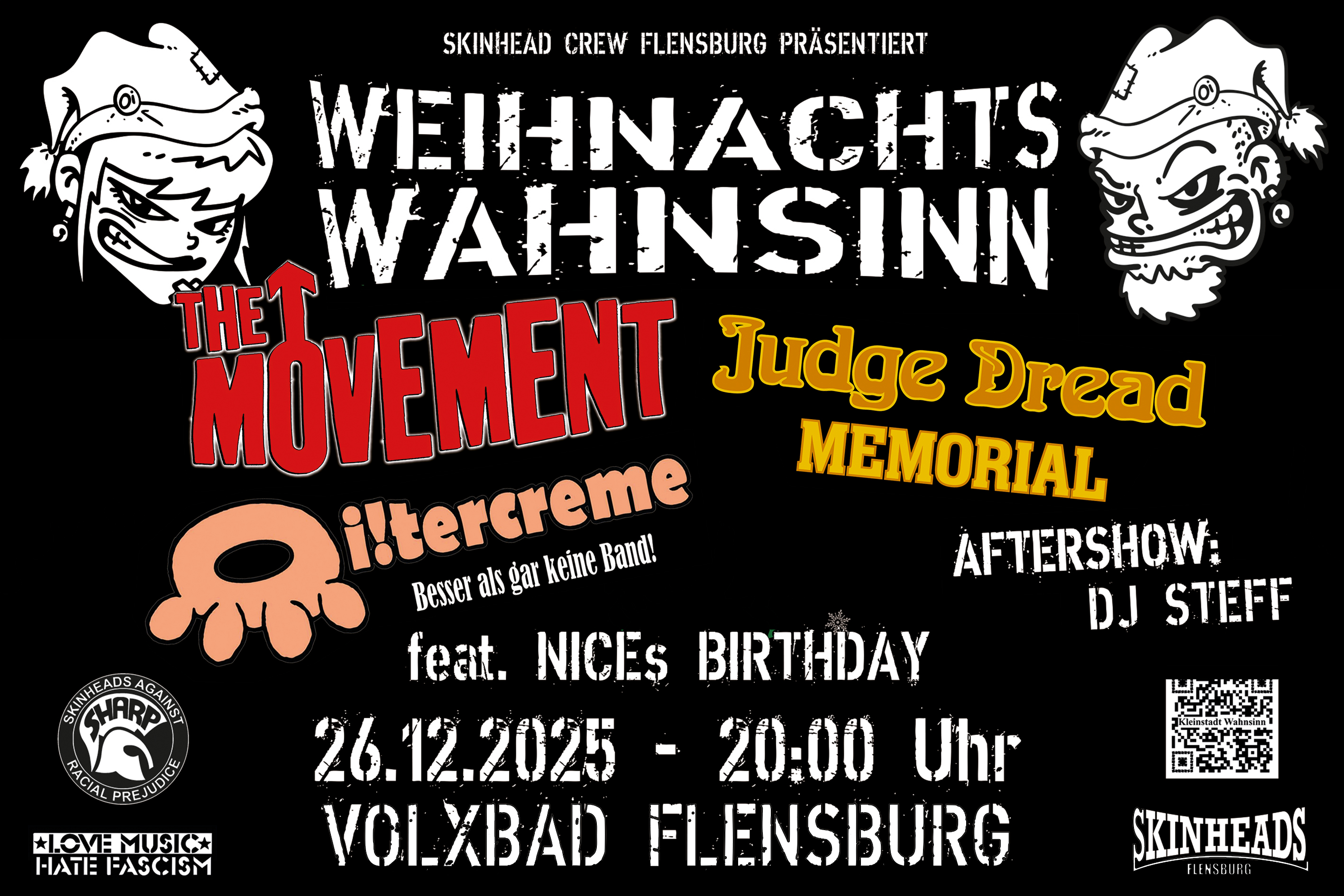 Weihnachtswahnsinn: The Movement & Judge Dread Memorial & Oi!tercreme & DJ Steff